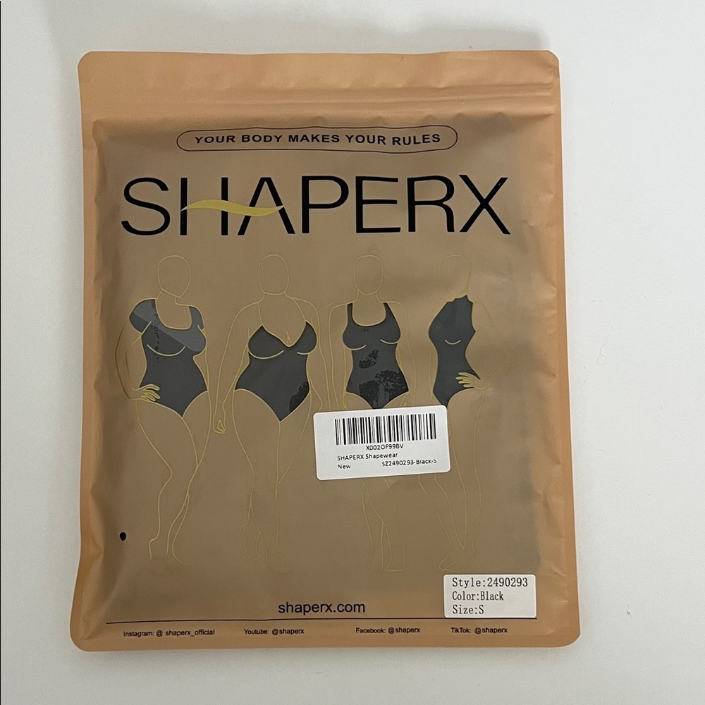 NEW & Unopened ShaperX Black Bodysuit Size Small